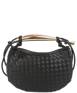 Fashion Woven Sardine Crossbody Bag CHU025 BLACK